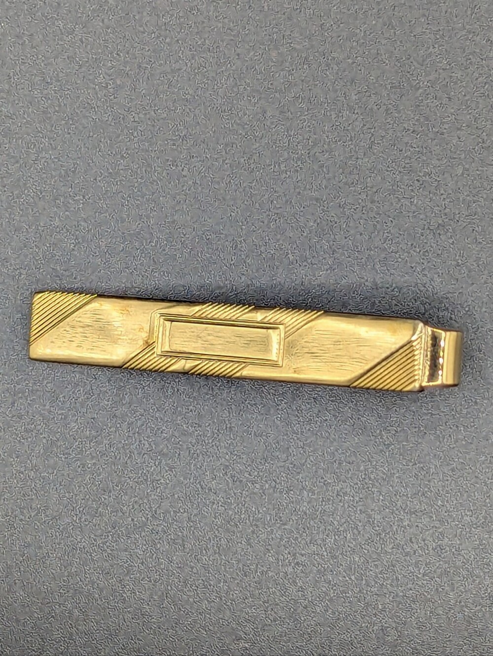 Vintage Gold-Tone Textured Tie Clip for Men